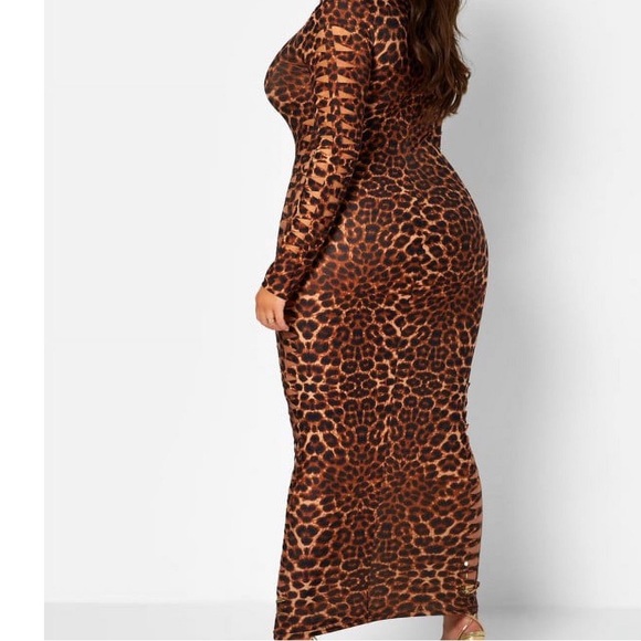 Leopard print cut out maxi bodicon dress 26/28, never worn - Picture 5 of 5